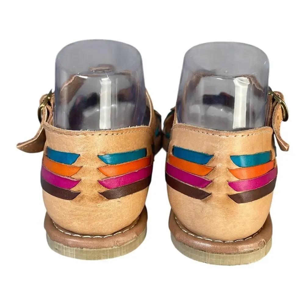 Artesanias Camila Women’s Colorful Hand Woven Leather Huarache Sandals Size-7